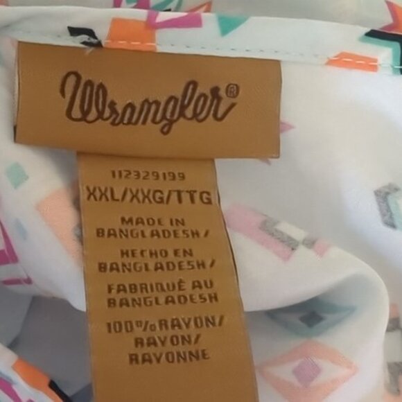 Wrangler Girl's XXL Tiered Dress Ruffle Sleeves Southwestern Print - Picture 6 of 7